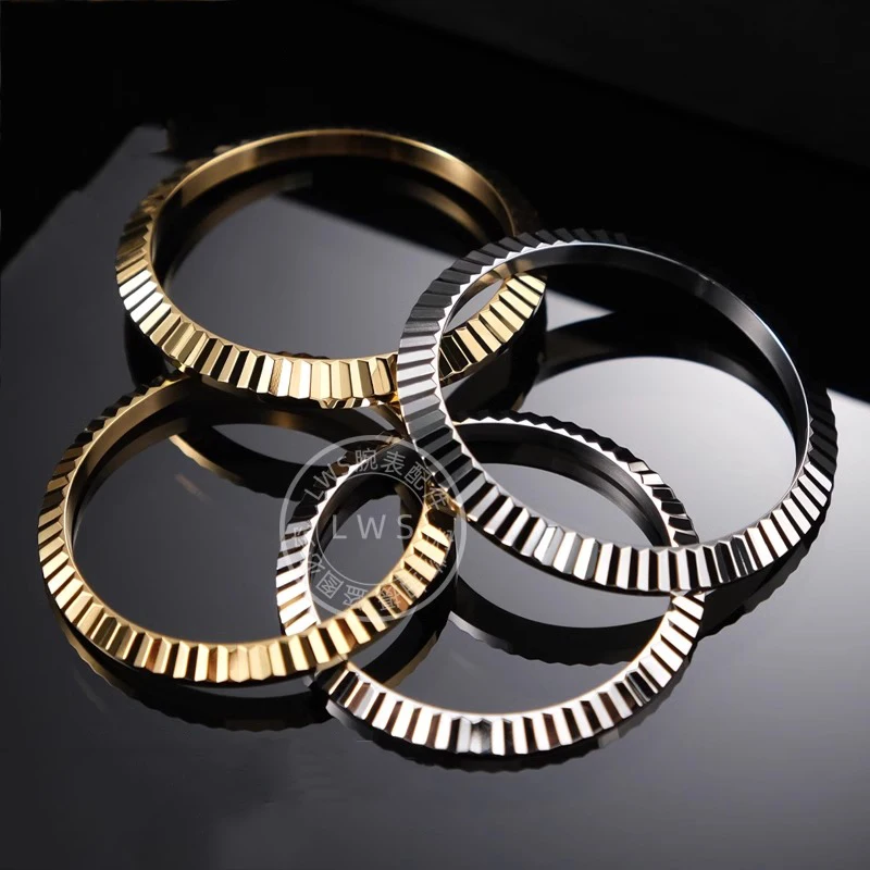 Stainless steel toothed scale ring for Rolex datejust dog tooth ring 35.8mm 39mm soild metal set Sapphire glass NH35 movement