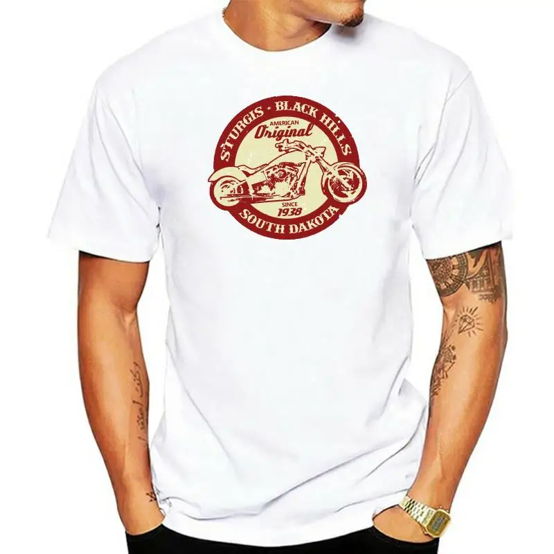 Design Biker Motorcycle Logo Tees Shirt Men's Custom Printed Short Sleeves White O Neck Tshirt