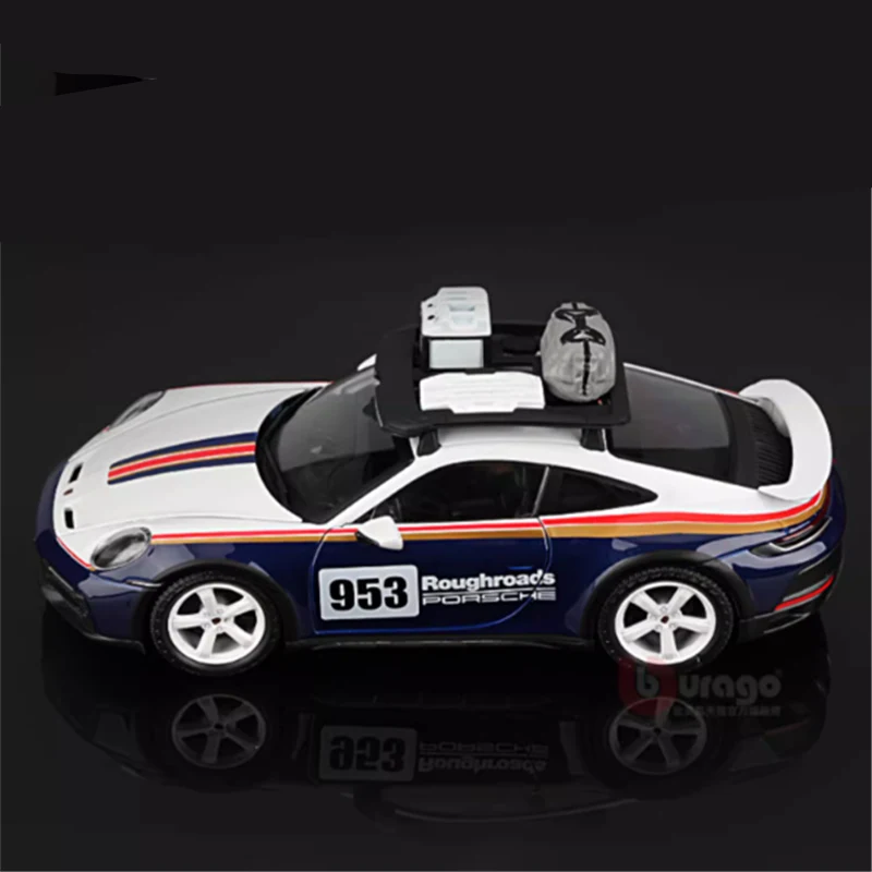 Bburago 1:24 Porsche 911 Rally Alloy Sports Car Model Diecast Metal Toy Modified Track Racing Vehicles Car Model Childrens Gifts