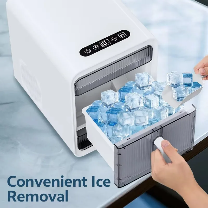 STLF Large capacity 1.5 liter ice machine with cleaning function, small hous'ehold ice machine, fast ice making, suitable for