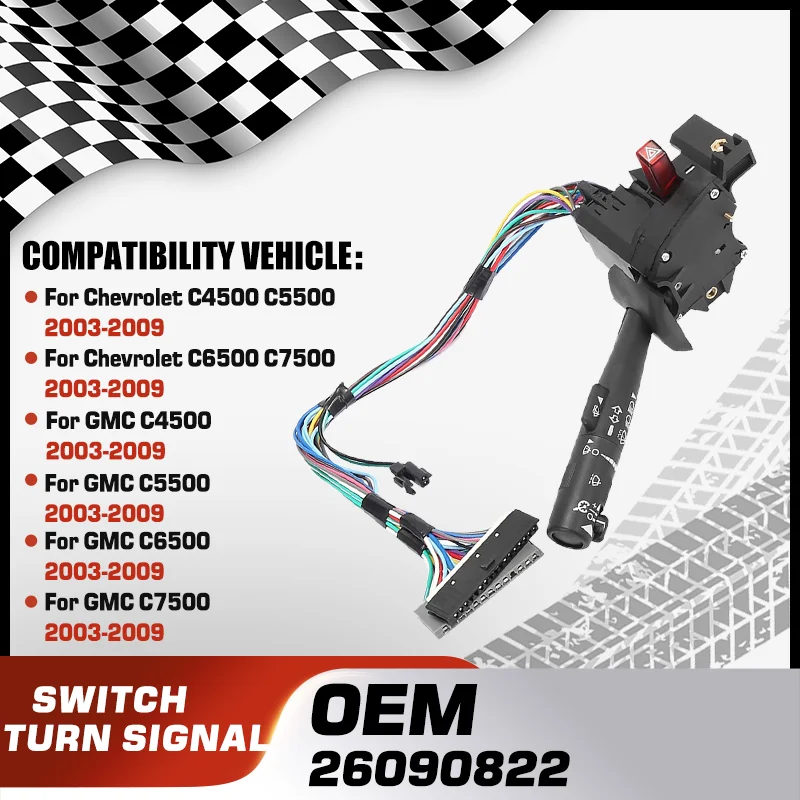 

Car Turn Signal Head Light Lamp Combination Switch For Chevrolet C4500 C5500 C6500 C7500 GMC C4500 C5500 C6500 C7500 2003-2009