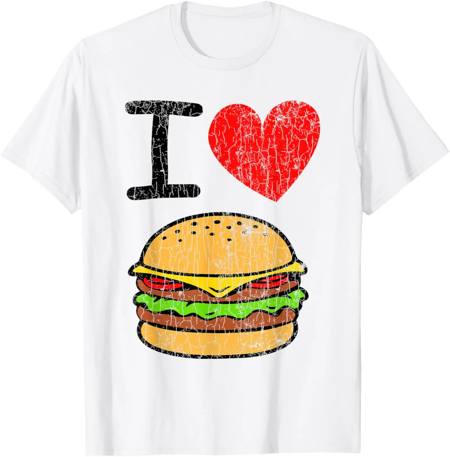 تي شيرت I Love Burgers مضحك همبرغر Cheeseburger Graphic تي شيرت يوميًا من القطن المسامي #1