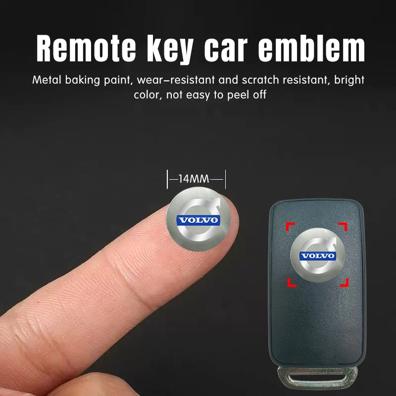 3D 14mm Crystal Car logo Key Emblem button 3M Sticker For Volvo XC40 XC60 XC90 C30 C70 S40 S60 S80 S90 T6 T8 V40 V50 V60 V70 V90