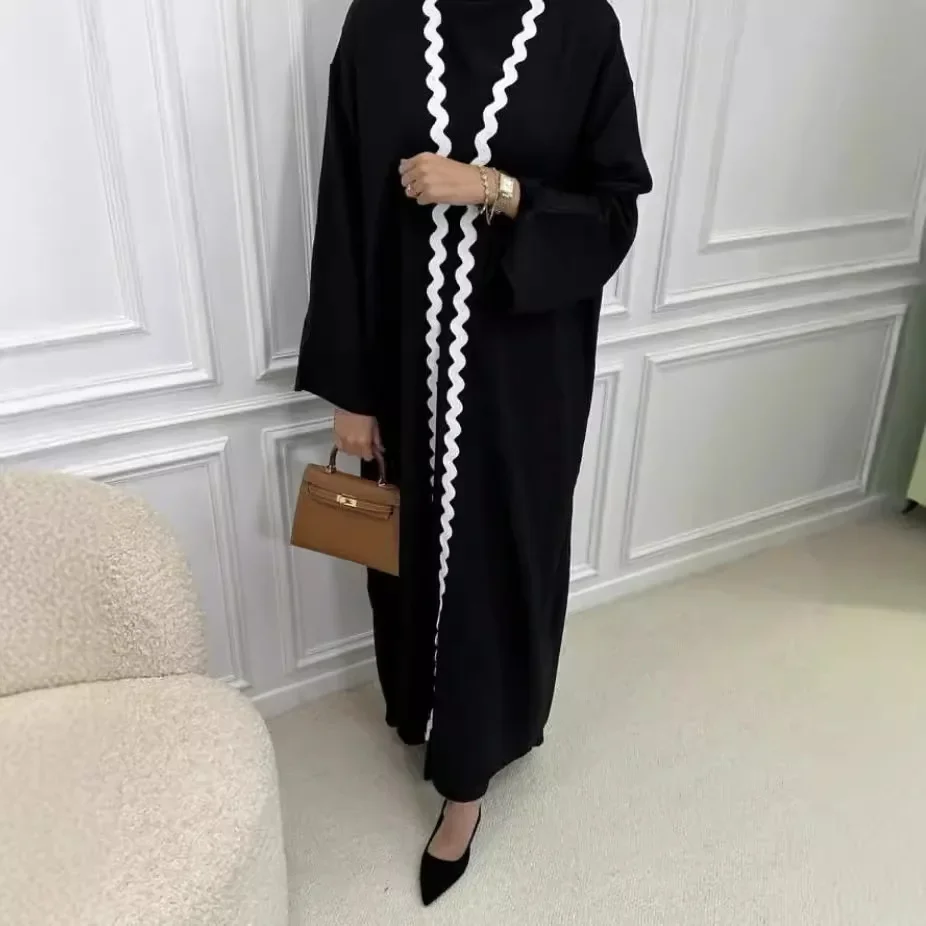 Muslim Open Kimono Abaya Retro Ethnic Women Cardigan Robe Dubai Middle Eastern Saudi Arabia Eid Ramadan Clothes Islam Kaftan New