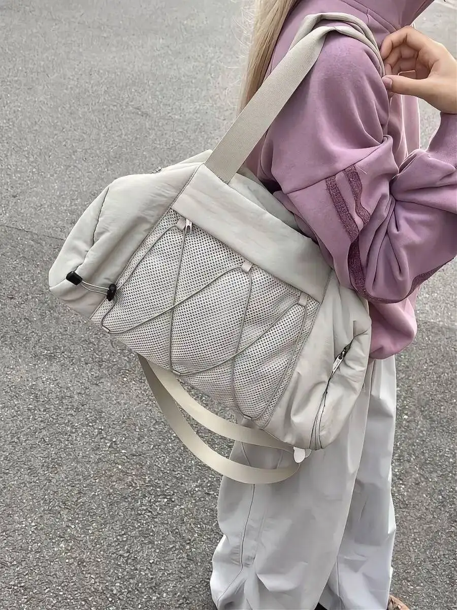 Bloom Haruku Aesthetic Fiess Tote Bag Women Sports Large Capacity Casual Handbag Female Portable Crossbody Bags 2025 New