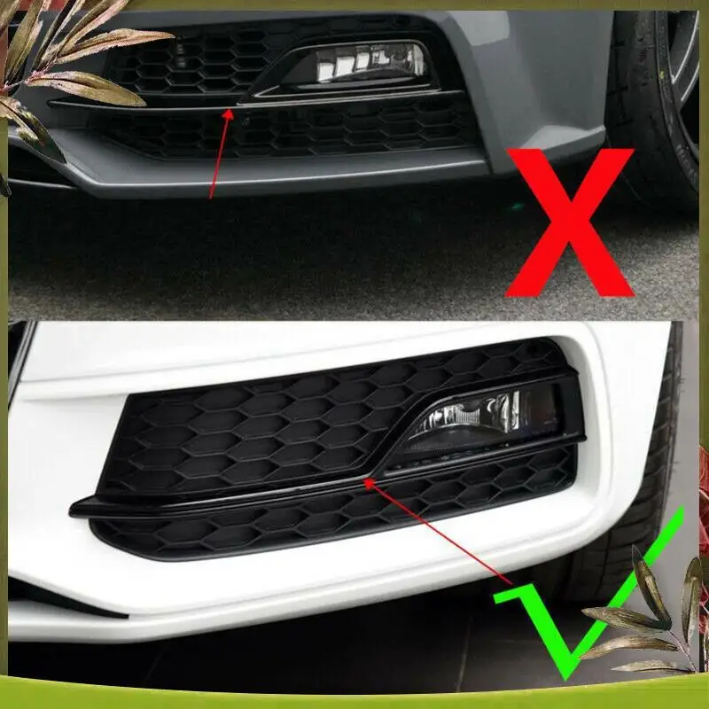 AB98-1 Para Przednich Samochodowych Osłon Siatek Lamp Przeciwmgielnych Grill Plaster Miodu Do S5 A5 S-Lines 2013-2016 8T0807681M Części