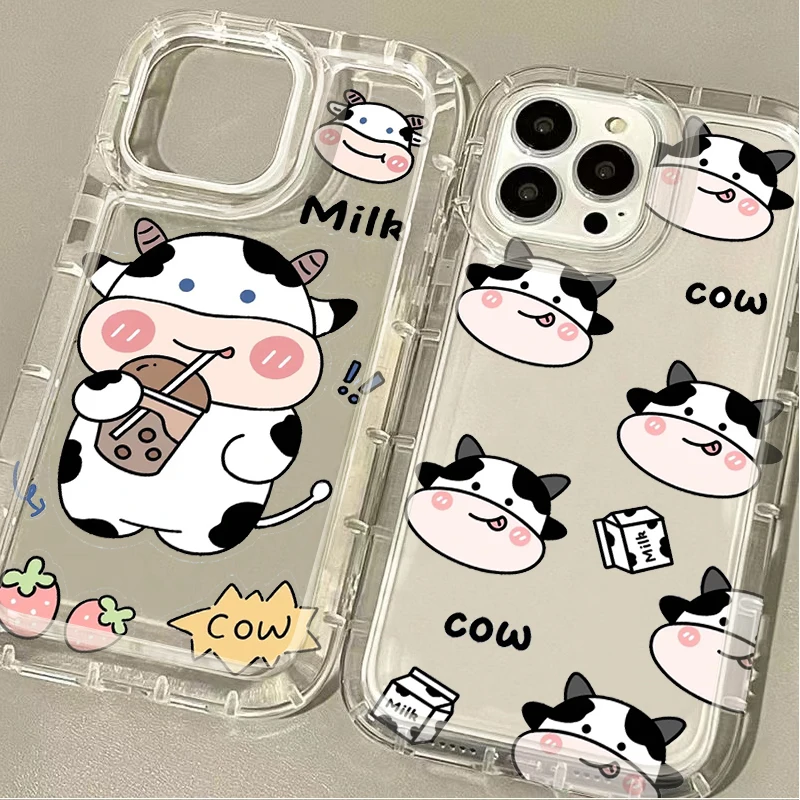 Lovely Cow Clear Soft Case For Xiaomi 13T 12T 14 13 12 Pro 10 11 Lite 5G NE POCO X6 X5 X4 GT X3 NFC F3 F4 F5 F6 Pro M5S Cover