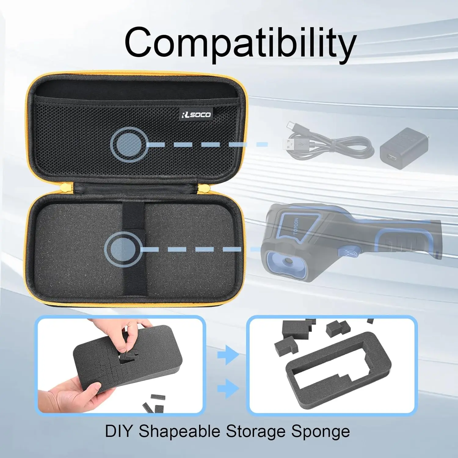 Hard Portable Case Only For TOPDON TC004 Mini TC004, AMPBANK H128, HSFTOOLS HF96 Handheld Thermal Imaging Camera Storage Bag