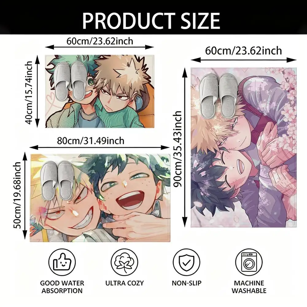 Deku Bakugou Shouto Hero A-Academia Bedroom Decor Carpet  for Living Room Thick Plush Study Floor Mat Home Fluffy Soft Rug