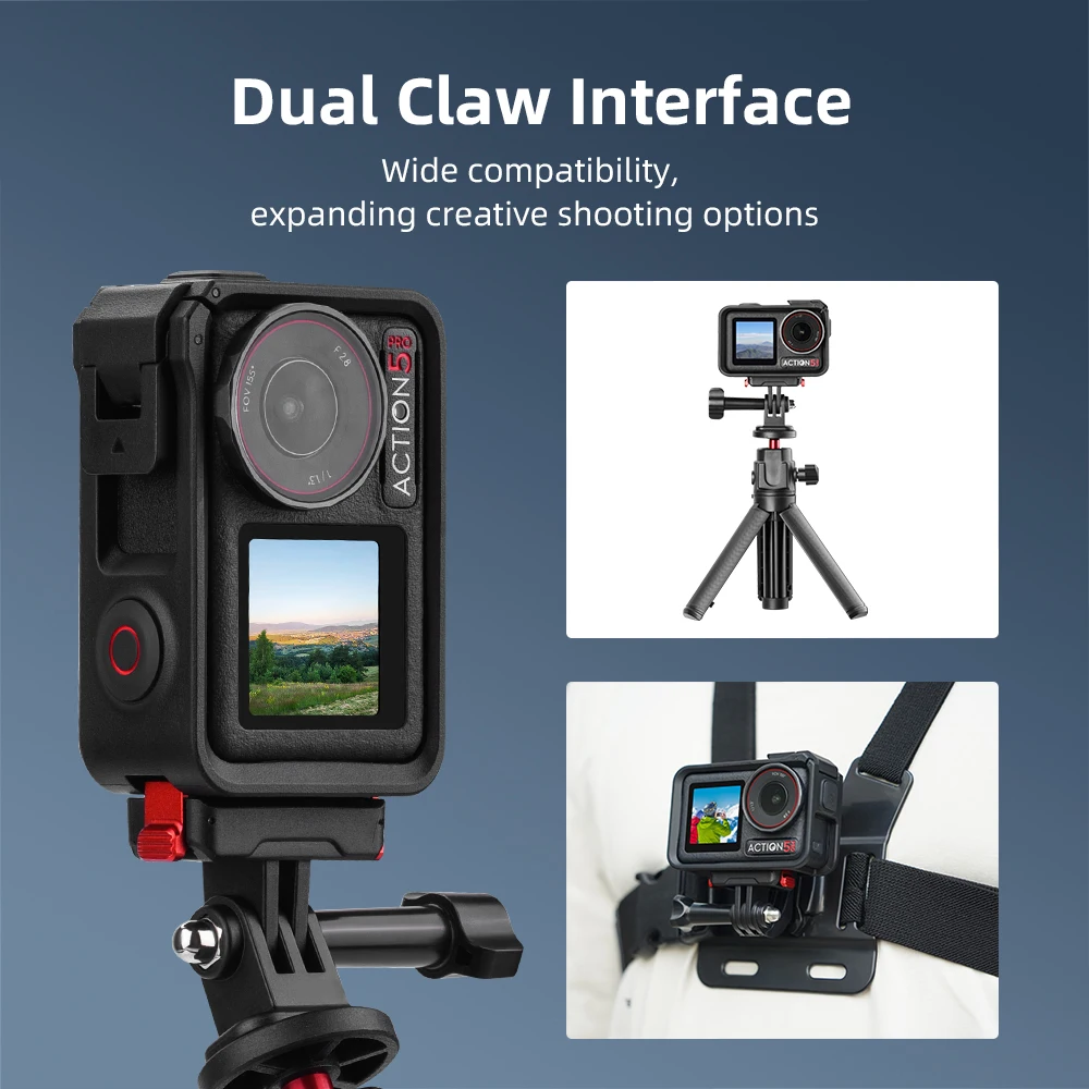 Flymile Camera Mount For DJI OSMO Action 5 Pro/4/3 Quick Release Adapter Mount Magnetic Extension Mount Base Camera Accessories