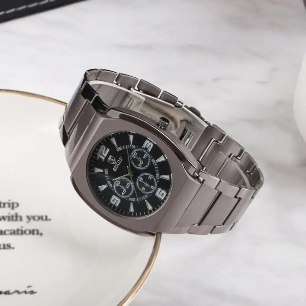 Unisex Large Dial Quartz Watch Round Shape Simple Design Men's Watch Pointer Display Alloy Wristwatch Business Occasion