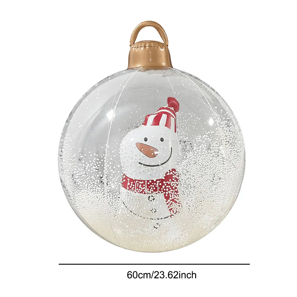 Bola de Navidad inflable gigante con luz LED, decoración navideña, adornos colgantes para puerta delantera y patio, 23,6 pulgadas