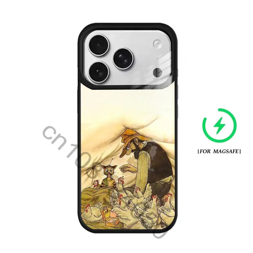 P-pettson F-findus    For iPhone 11,12,13,14,15,16,17,Pro,Max,Plus,Mini,SE4,E Phone Case Magnetic For Magsafe Wireless
