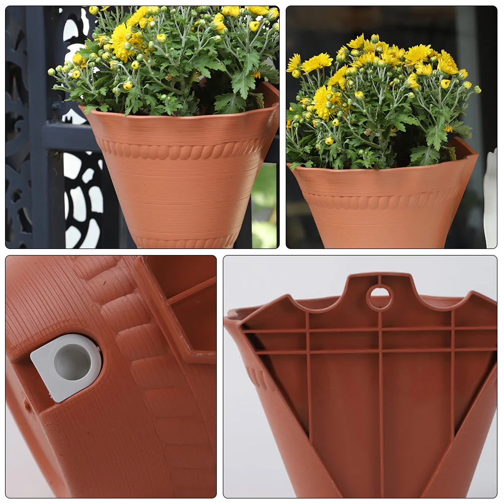 

1pcs Wall Hanging Flower Pot Durable Plastic Plant Container Thickening Process Impact Resistant Garden Indoor Planter
