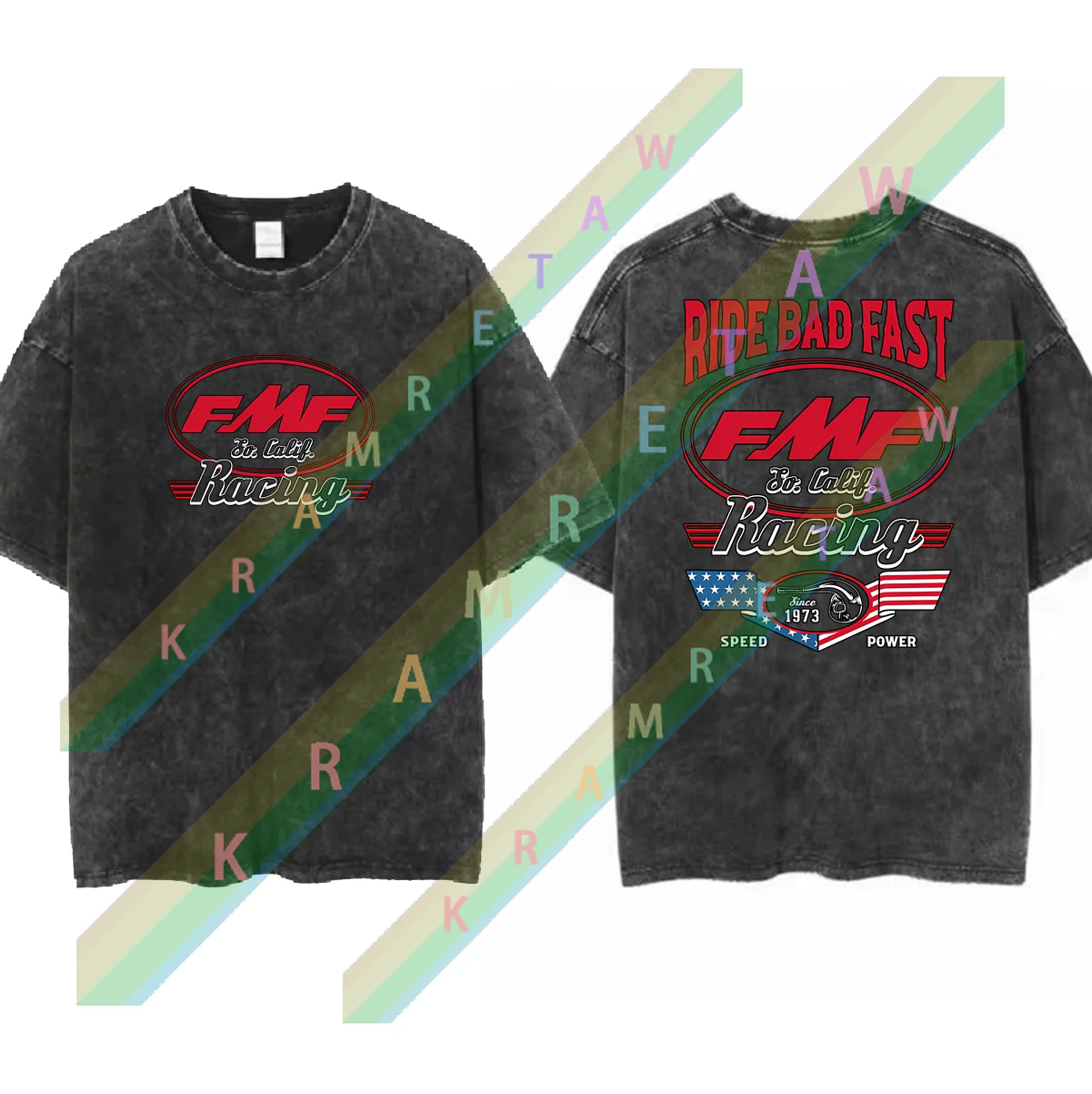 2025 جديد الصيف خمر 100% القطن FMF سباق العادم أما موتوكروس تي شيرت فضفاض تي شيرت الرجال Y2K الهيب هوب تي شيرت كول S-3XL #5