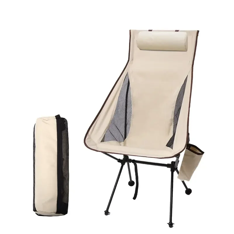 Aluminum Alloy Fishing Chair Outdoor Furniture Portable Folding Camping Chair With Headrest Lightweight Tourist Chairs