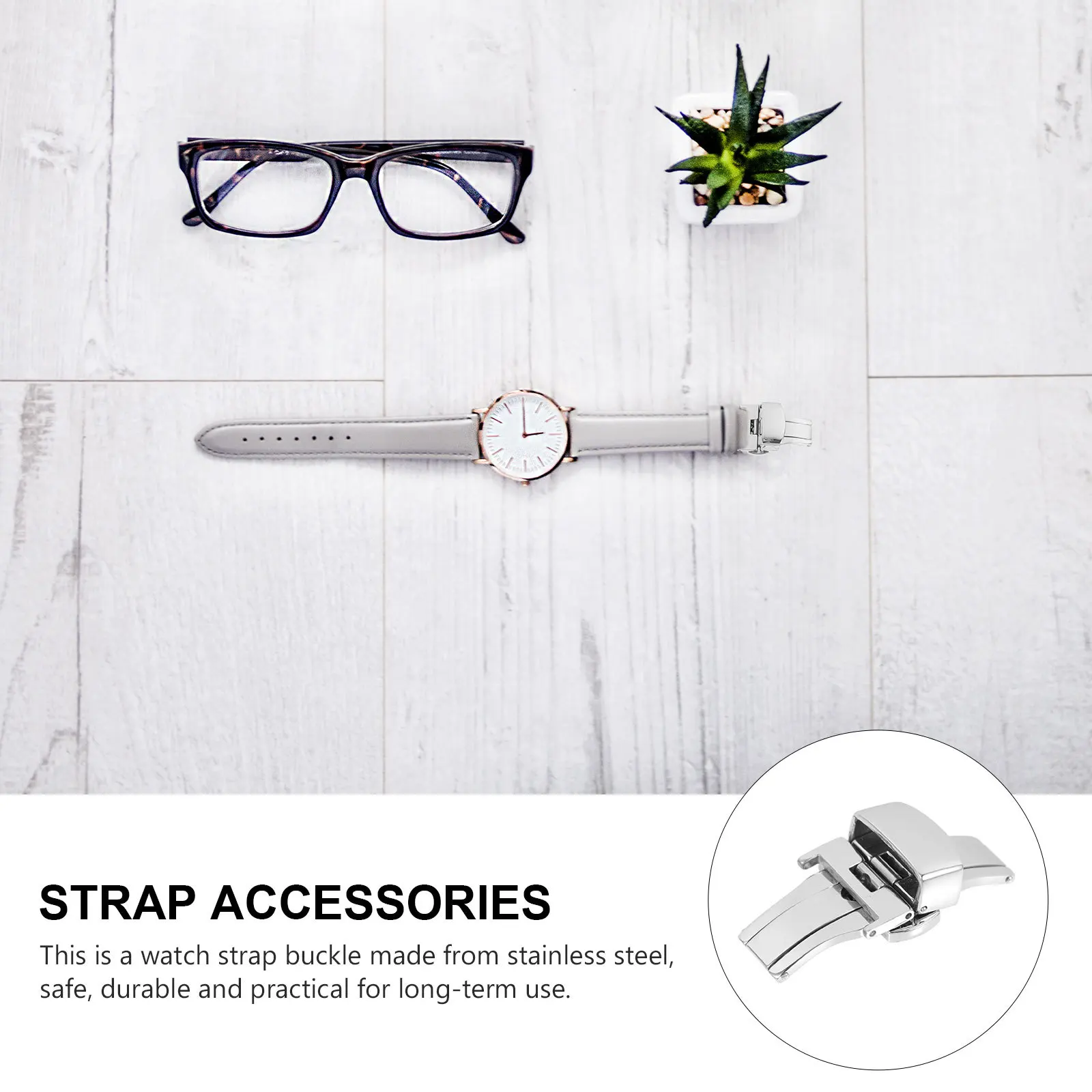 Stainless Steel Watch Clasp Replacement Buckle Watchband Strap Durable Lightweight Universal Design Smooth Professional Watch