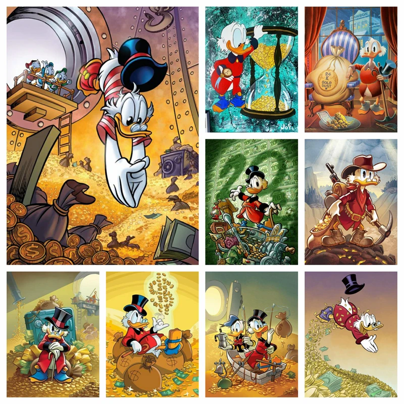 

Scrooge Mcduck Cartoon Diamond Painting Complete Kits Donald Duck Money Art Embroidery Cross Stitch Handwork Gift Decor