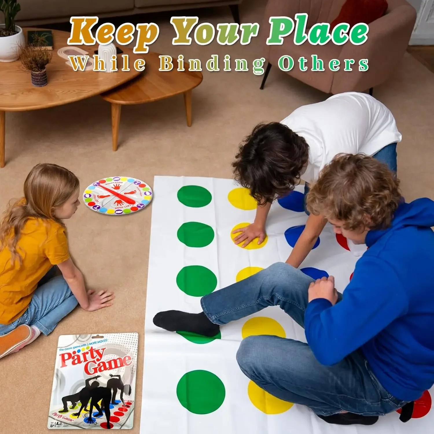 Funny Balance Twister Game Family Party Games with Spinner Floor Play Mat Floor Game Gift for Kids Family Birthday Party
