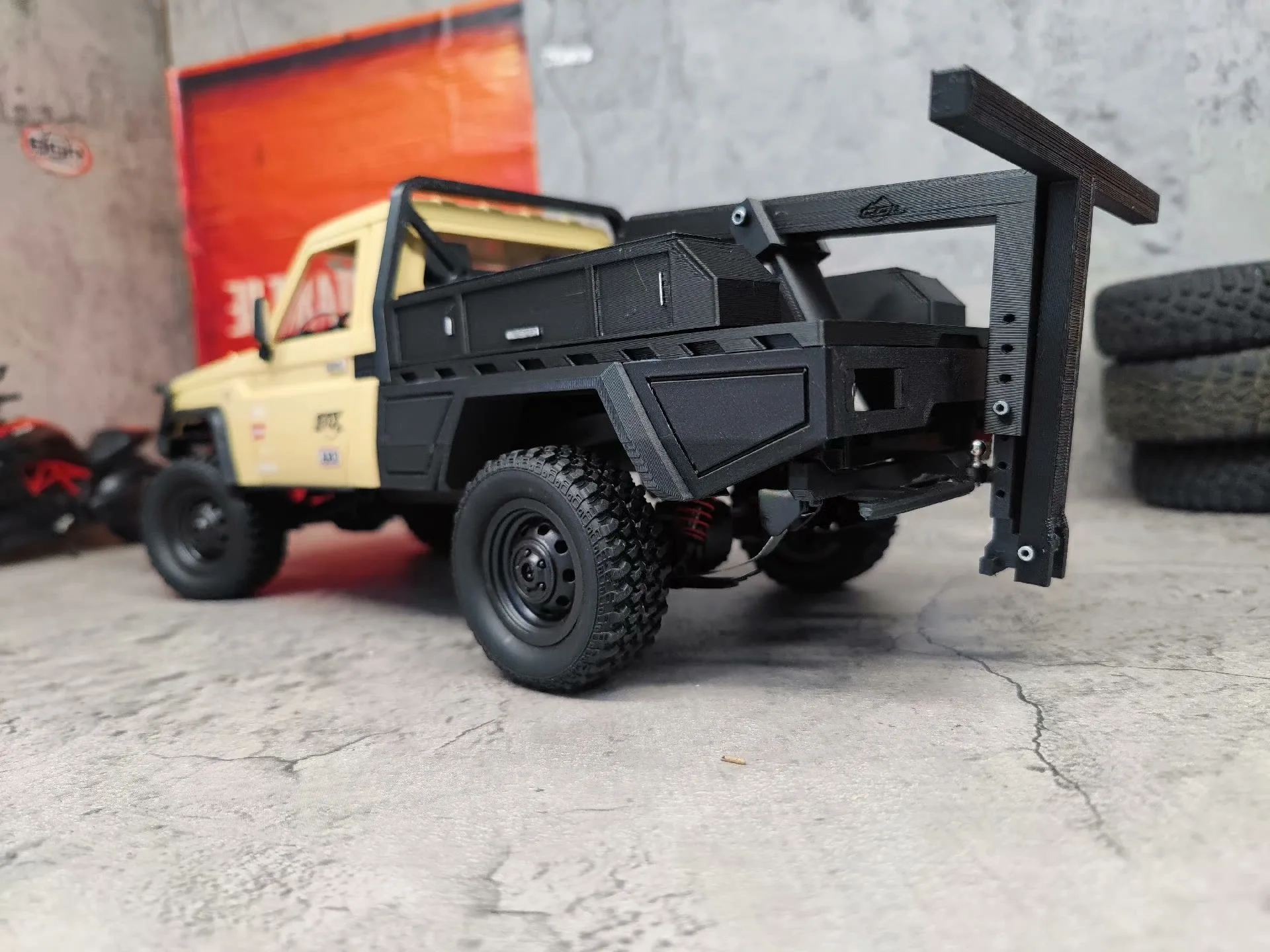 Truck Upgrade Decoration Accessories For MN82 LC70 Pickup 1/12 RC Crawler Multifunctional Trailer Rear Cargo Bucket Mod Kit