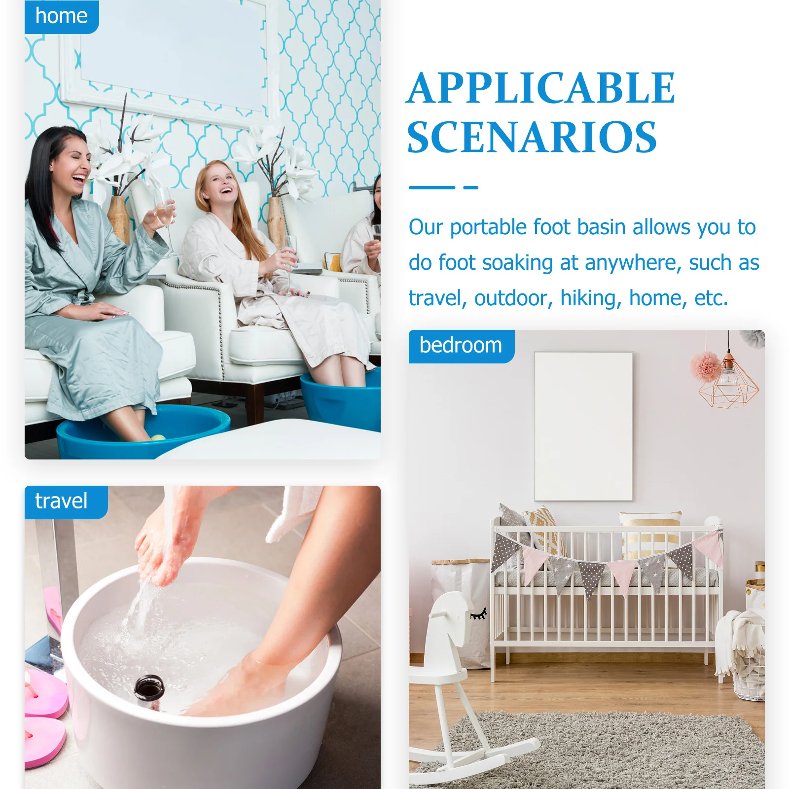 

Portable Bath Basin Foldable Travel Foot Soak Bucket For Home Outdoor Hiking Spa Relaxation Foot Soaking Basin