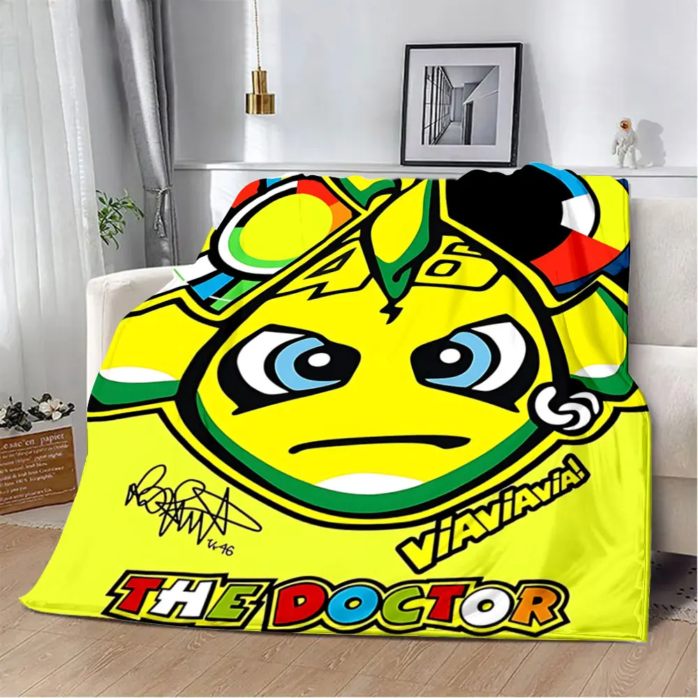 Motorcycle V-Valentino R-Rossi 46 Printed Blanket Picnic Blankets Warm Blanket Soft and Comfortable Blanket Home Travel Birthday