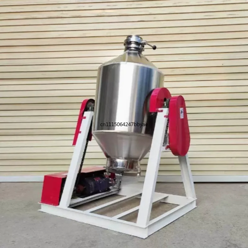 For Stainless‑Steel Drum‑Type Dry Powder Mixer, Feed Granule Powder Blending Machine With Butterfly Valve
