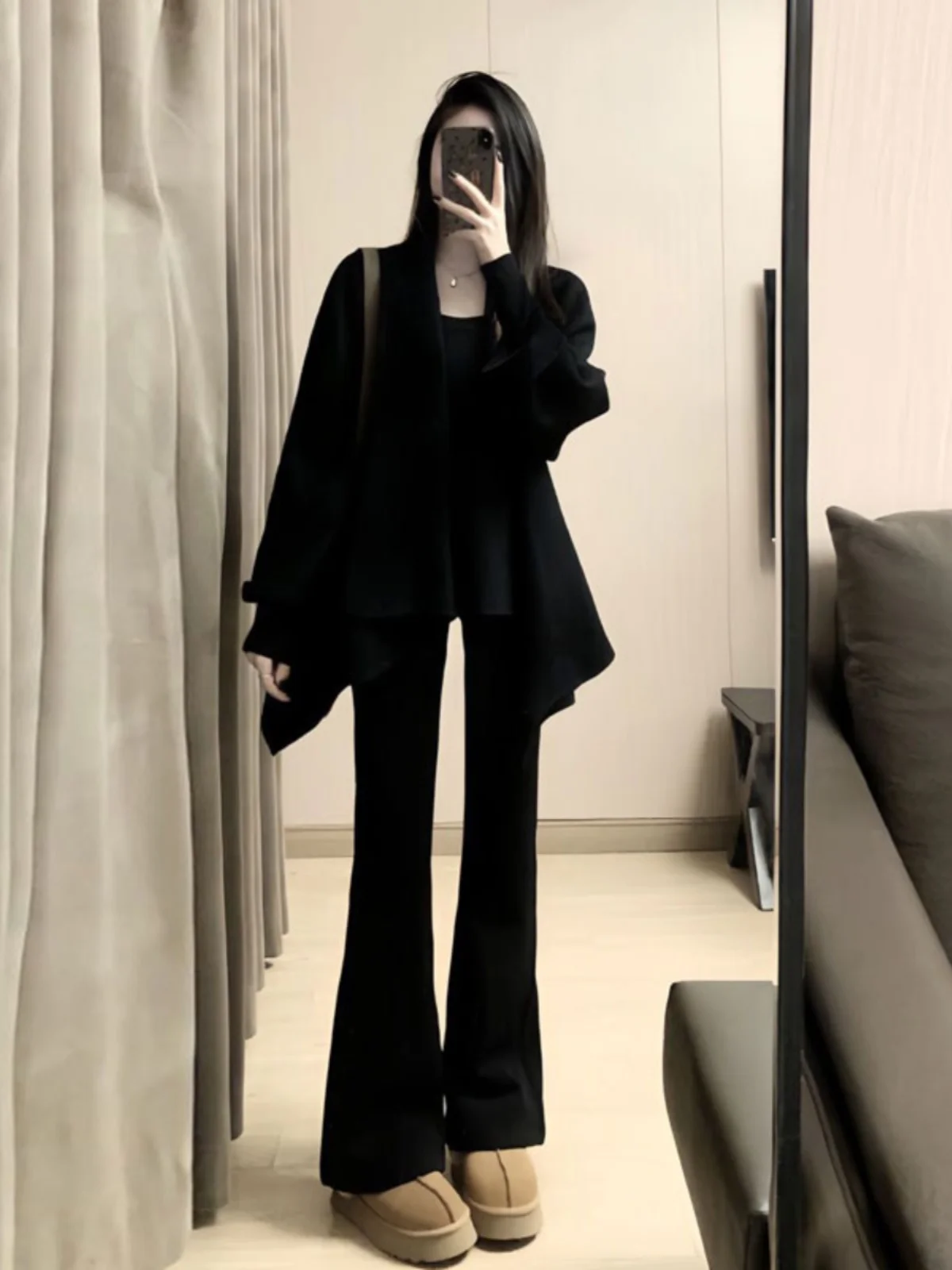 

Пальто Hebe Style из двусторонней шерсти с воротником-хомутом, женское, весенняя новинка, для повседневной носки, корейский свободный крой, длинный рукав