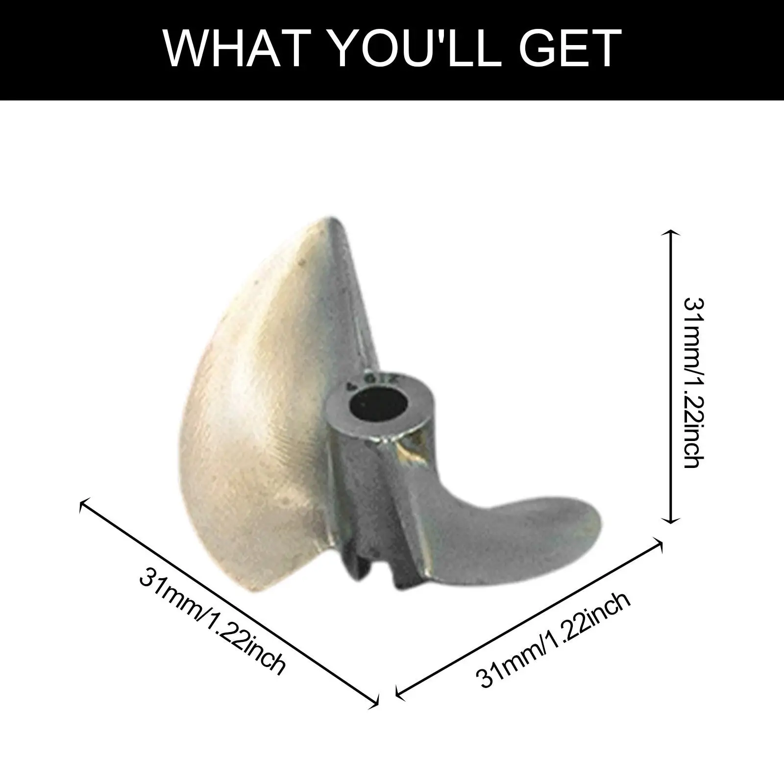 RC قارب المروحة النحاس لقوارب التحكم عن بعد شكل مروحة لنموذج السفينة 2 شفرات قطع الغيار RC قارب السفينة مجداف خارجي