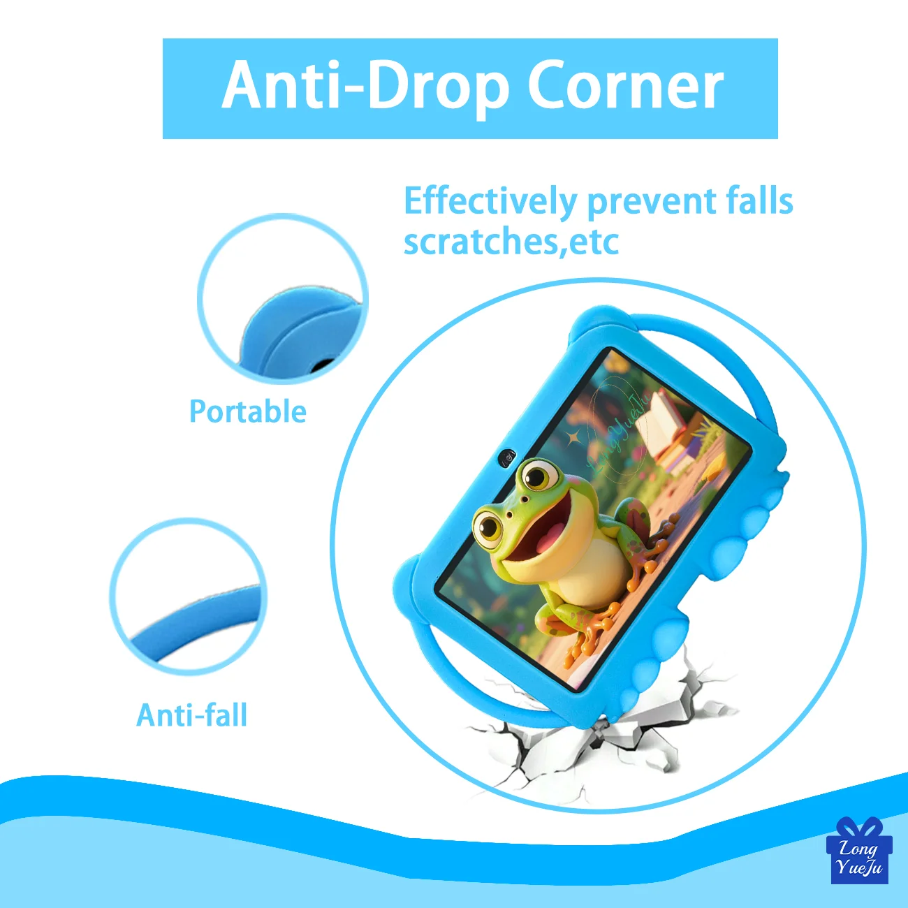 Tablet infantil de 7 polegadas com controle de pais, câmeras duplas, presentes infantis para natal e aniversário