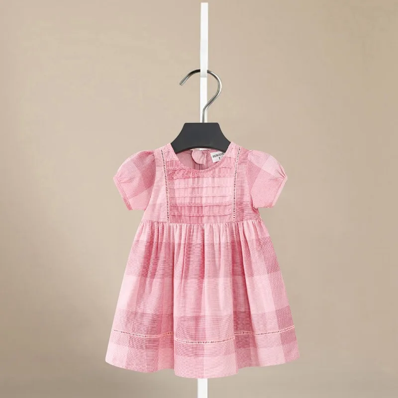 

Pink and Tender Dress Cute Round Neck Short Sleeved A-line Knee Length Girl's Dress