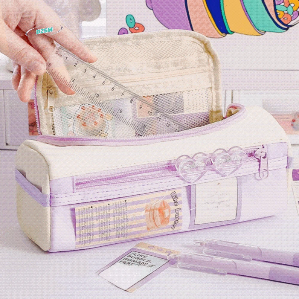 

Makeup Bag Cartoon Star Pencil Case Cosmetics Storage Large Capacity Korean Pencil Bag Handheld 5 Multi Layers