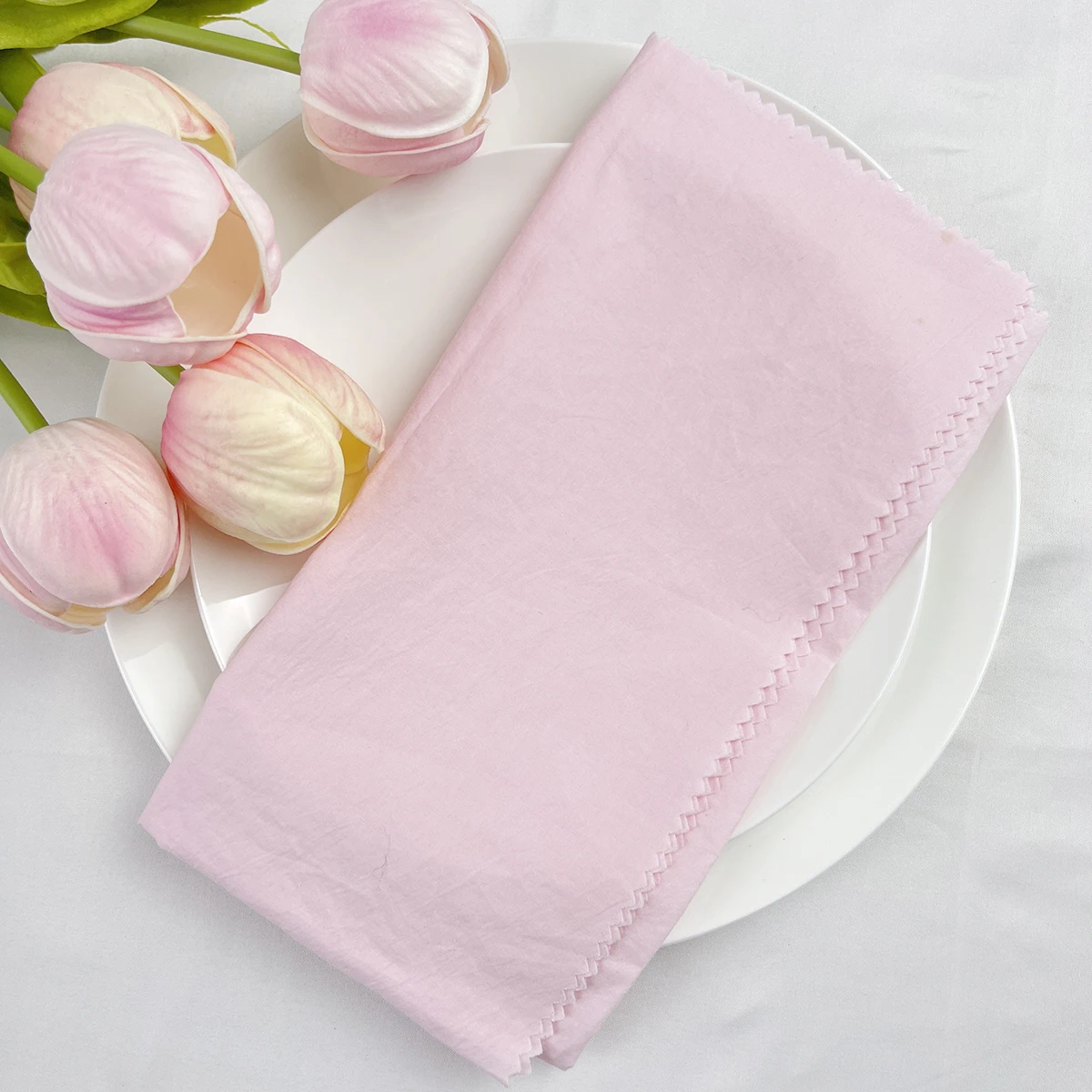 6PCS 36X36CM Pink Napkins 100% Cotton Cloth Napkins Dinner Table Serviettes Soft Washable Reusable Weddings Parties Restaurant