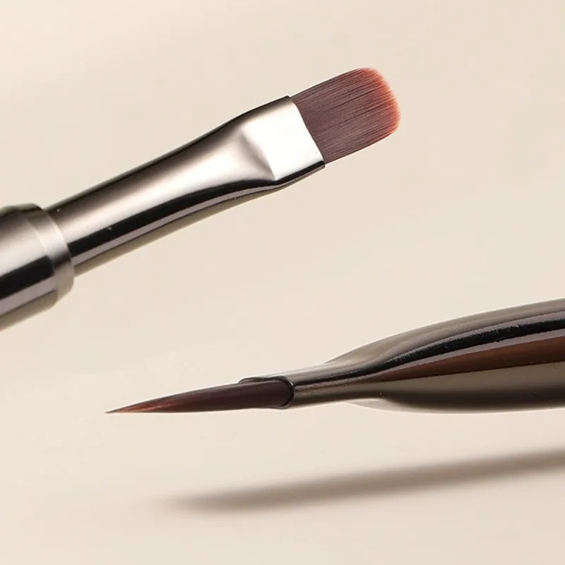 1/5PCS Nail Art Brush Triangular Drawing Painting Line Pen Liner Gradient Flat Round Metal French Manicure Tools
