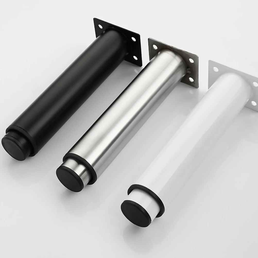 

4 Pcs Metal Furniture Legs Adjustable Black 13cm 24cm Rubber Support Sofa Cabinet Coffee Table Sturdy Steel