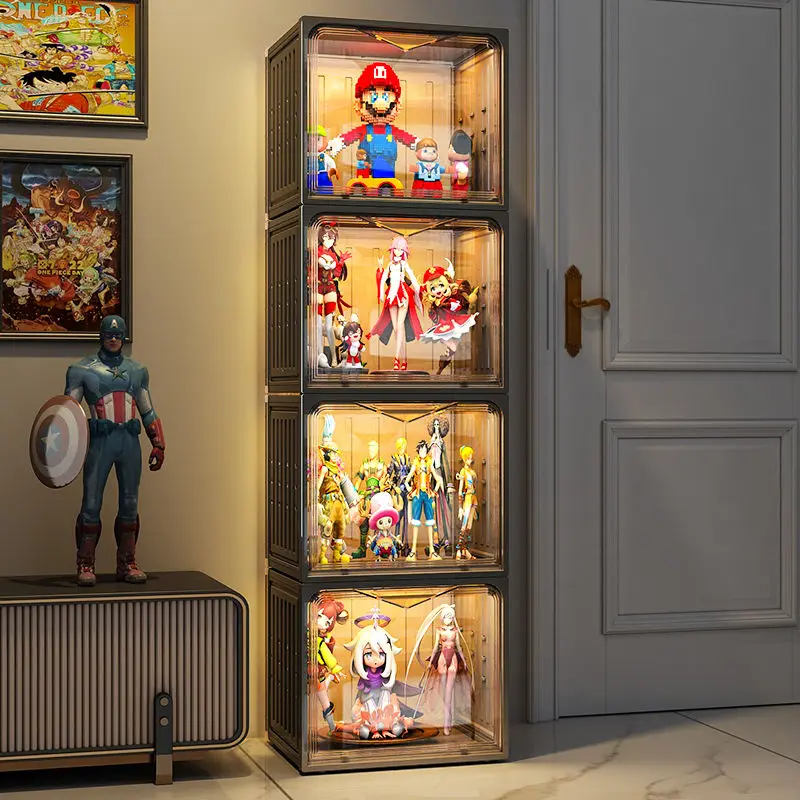 Hand-made Display Cabinet Dust-proof Model Storage Box Blind Box Doll Storage Magnetic Absorption Box