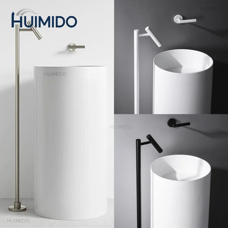 Floor Standing Bathroom Faucet High Tall Basin Tap Bathub Faucet Cold And Hot Water Column Vertical Mixer Sink Tap Single Handle