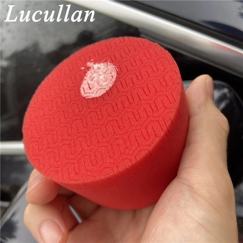 Customized Logo Foam Wax Applicators Circle Grip Car Polishing Pad Special Texture Reduce Chemical Consumption