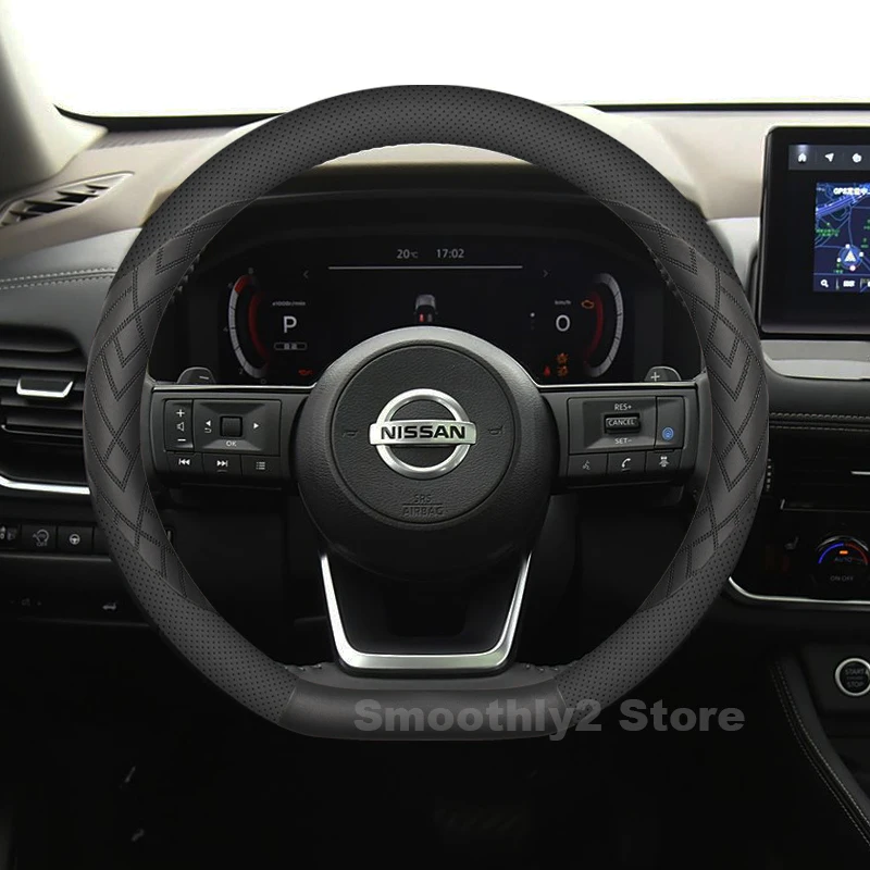 Leather Car Steering Wheel Cover For Nissan Xtrail T30 T31 T32 T33 Sentra 2015-2025 Auto interior Nissan qashqai Accessories