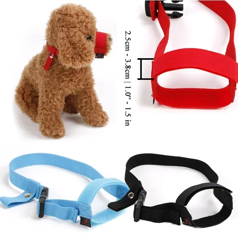 Dog Muzzle Anti-bite Stop Barking Adjusting Straps Mask for Small Dogs Soft Nylon Dog Muzzle Breathable Stop Barking Mouth Cover