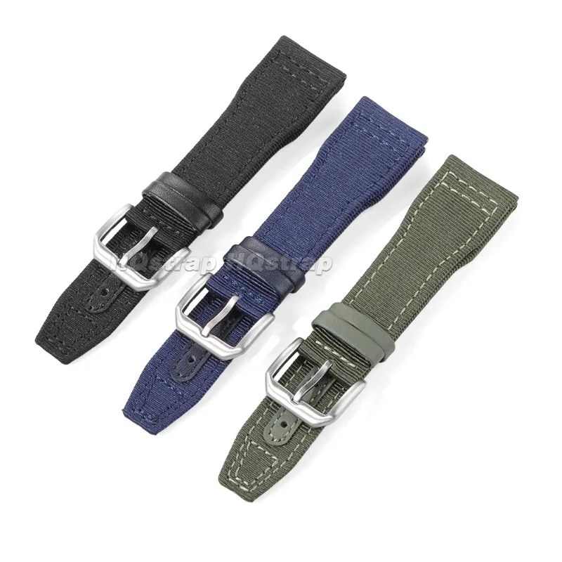 Canvas Nylon Watch Strap for IWC Pilot Watches 20mm 21mm 22mm Military Woven Watch Band Green Black Navy Sport Comfort Bracelet
