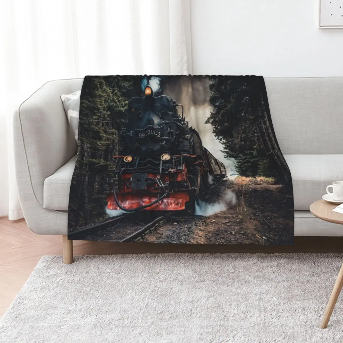 Locomotive Throw Blanket Furry Winter beds anime Sleeping Bag Blankets For Sofas Personalized Gift Blankets