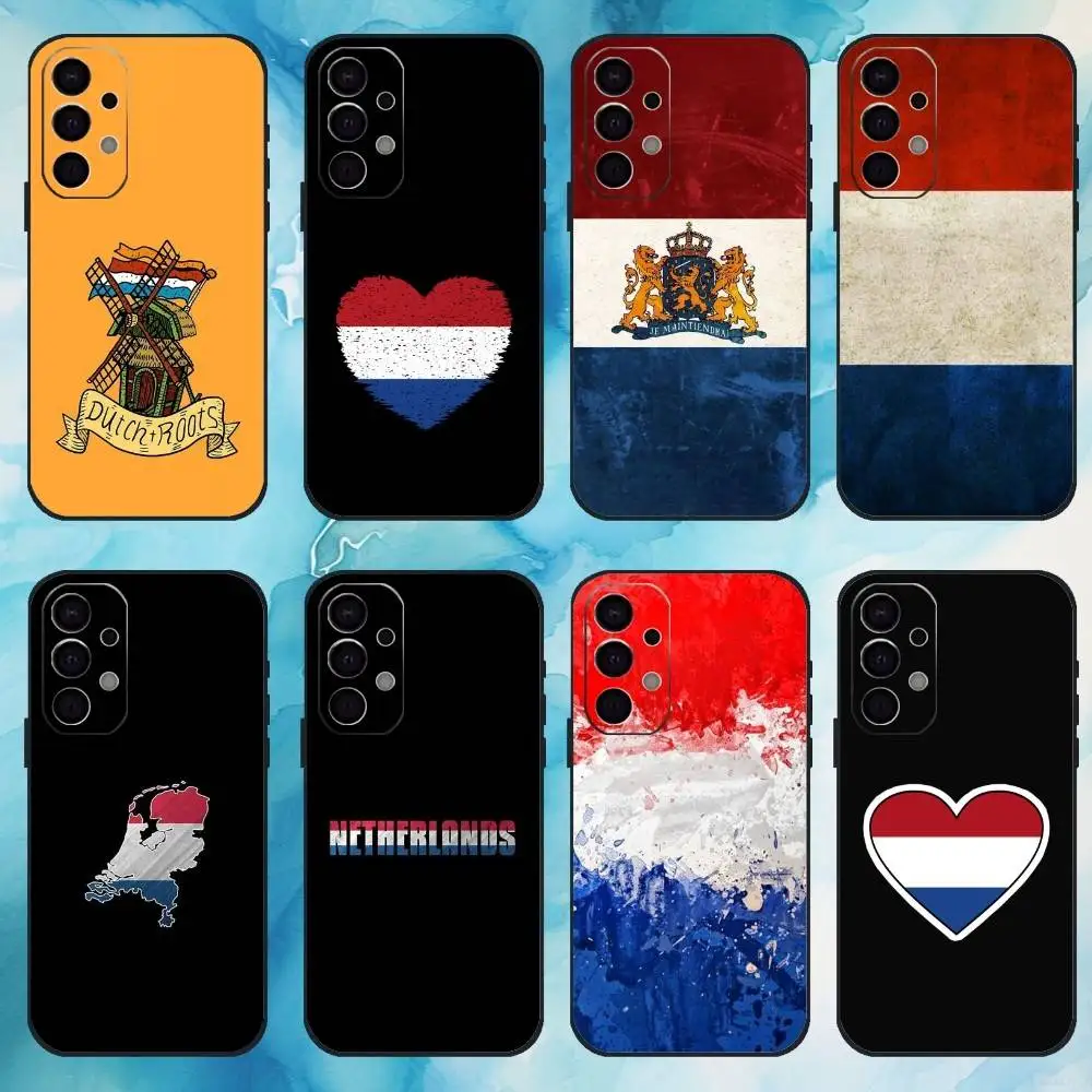 

Dutch flag Phone Case For Samsung Galaxy A73,A72,A71,A70,A53,A52,A51,Others Soft Black Cover