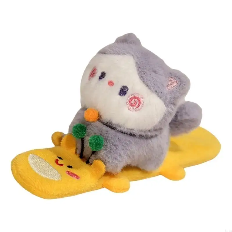 54DA para niños Capybara Slap Pulsera Mini Mandarina Felpa Cómodo Usar Regalo del día del niño Accesorios para Fotos