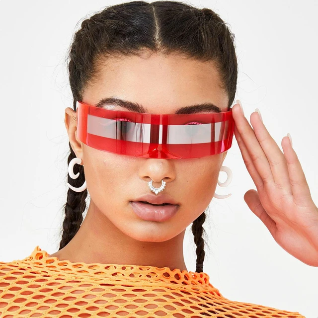 Futuristico visiera stretta occhiali da sole da donna occhiali da vista Laser personalita lenti a specchio occhiali da vista occhiali da sole da uomo integrati AliExpress