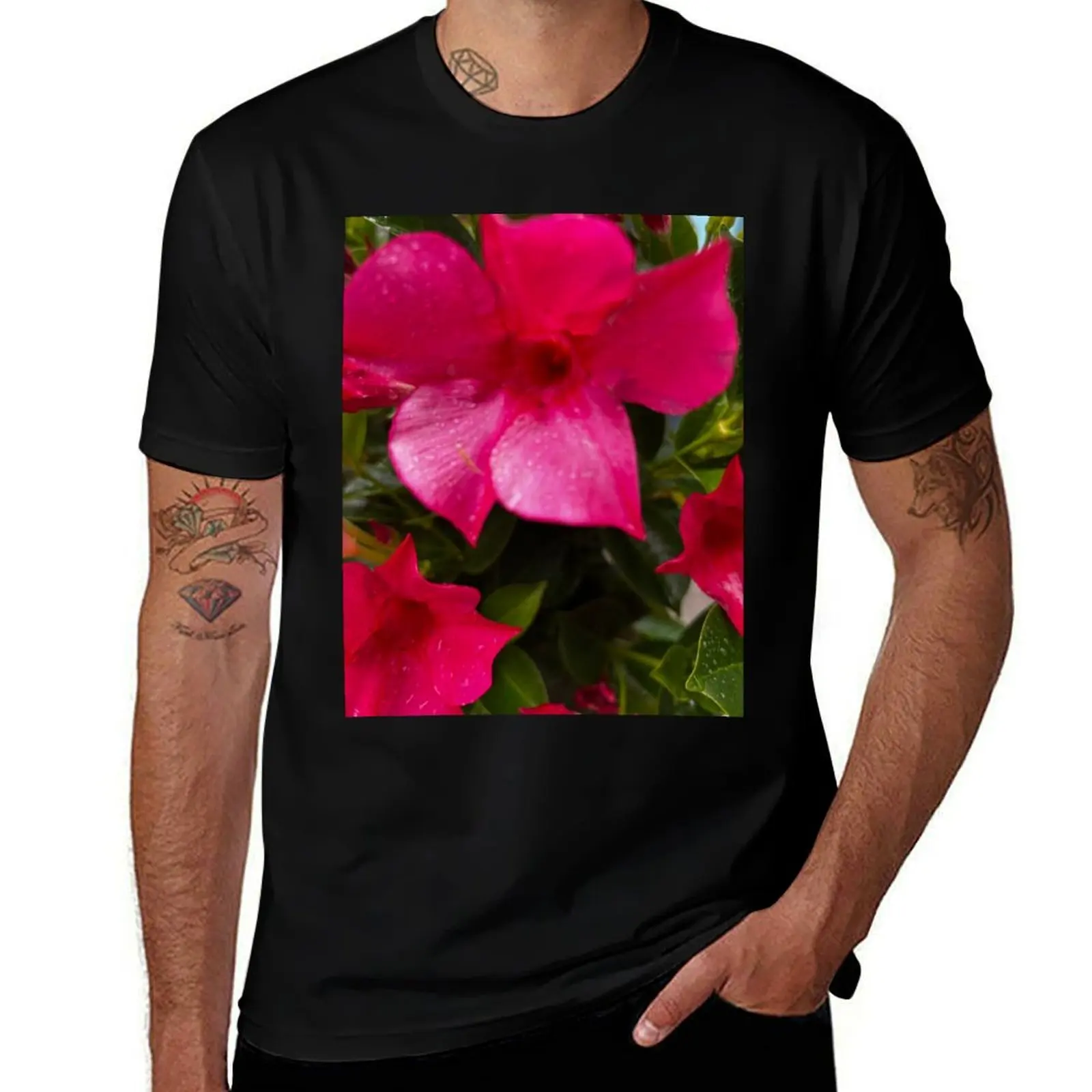 

Photo of pink flowers T-Shirt shirts graphic Louboutins summer 2025 korean fashion mens graphic t-shirts big and tall