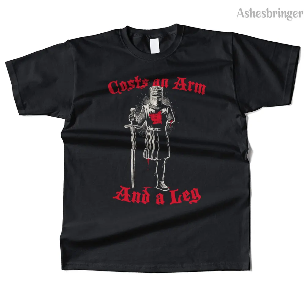 Mens Cotton Black Knight Debt Graphic High Quality T Shirt Street Casual Style Tee for Men and Women