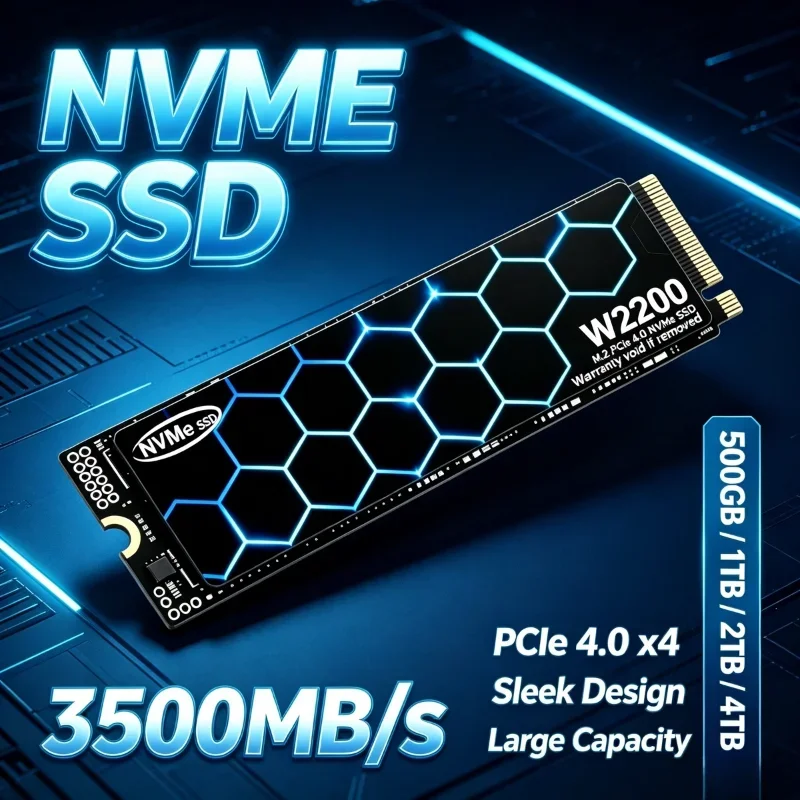 W2200 M.2 NVMe SSD 500GB 1TB 2TB 4TB PCIe 4.0 3500MB/s 2026 New Internal Solid State Hard Disk for Laptop Desktop PC Pro