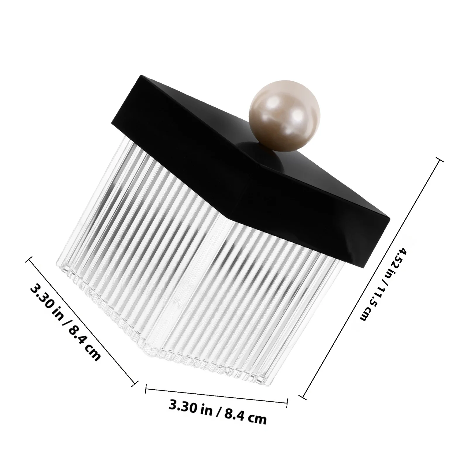 صندوق تخزين أكريليك منظم شفاف لمسحات القطن وسادات المسواك وإكسسوارات المكياج وسطح المكتب وغرفة المعيشة والحمام