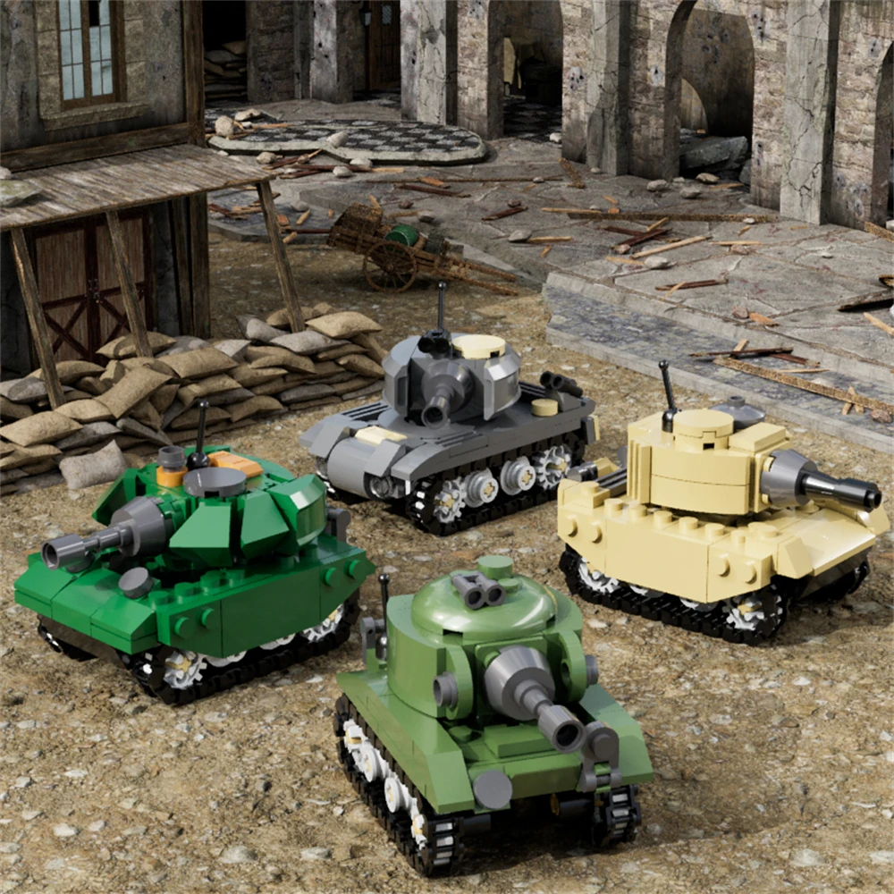 2. Weltkrieg WW2 Armee Militär Soldaten Gepanzertes Fahrzeug Panzer Modell Bausteine Ziegel Spielzeug Für Kinder Geschenk